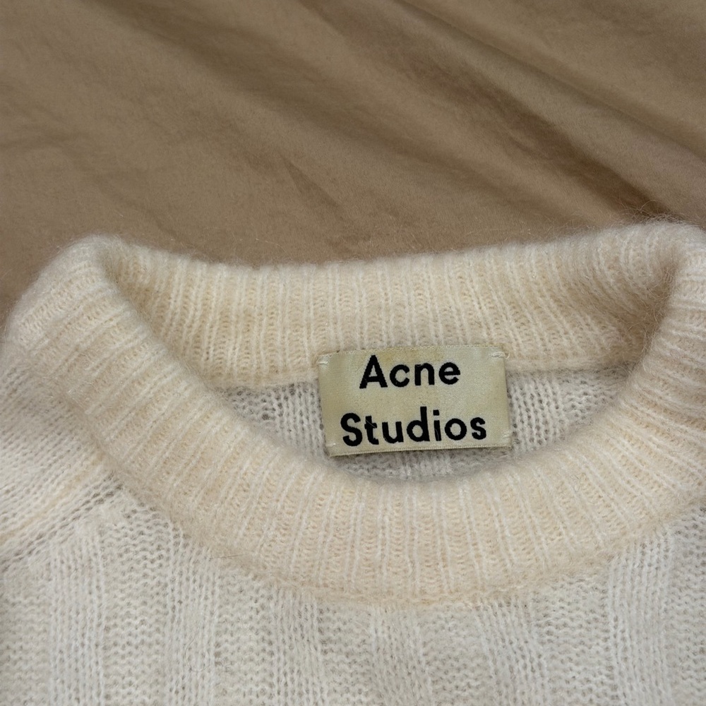 Acne Studios Dania Mohair Wool Puw 14 Knit Sweater Cream Ivory Women size Small - Picture 3 of 7